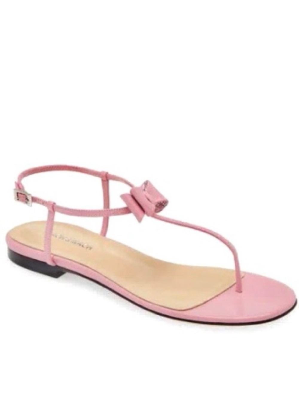 NEW MACH & MACH PINK LEATHER THONG STRAP SANDALS